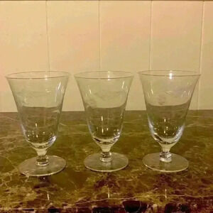 3 Vintage Iced Tea Crystal Glasses By George Borgfeldt...Pattern "Lynn"
